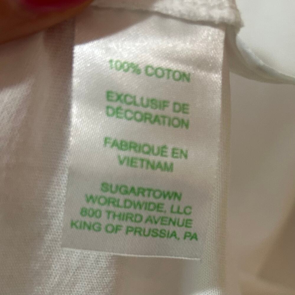 Lilly Pulitzer White V-Neck T-Shirt Size L Short Sleeves - Picture 6 of 9